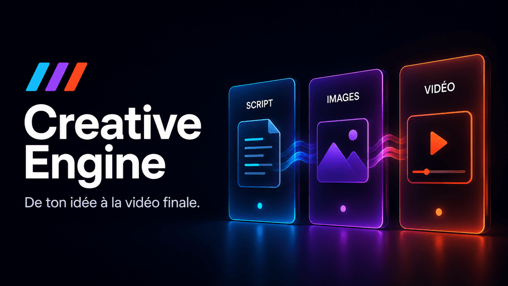 Gumroad preview of Creative Engine: script, images, video